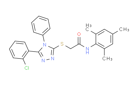 CAS No. 335402-73-8, 2-((5-(2-Chlorophenyl)-4-phenyl-4H-1,2,4-triazol-3-yl)thio)-N-mesitylacetamide