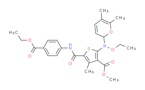 CAS No. 335407-47-1, Methyl 2-((5,6-dimethyl-2H-pyran-2-yl)(ethoxy)amino)-5-((4-(ethoxycarbonyl)phenyl)carbamoyl)-4-methylthiophene-3-carboxylate