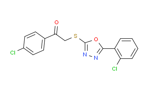 CAS No. 284668-56-0, 1-(4-Chlorophenyl)-2-((5-(2-chlorophenyl)-1,3,4-oxadiazol-2-yl)thio)ethanone