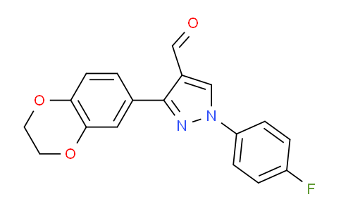 CAS No. 618101-64-7, 3-(2,3-Dihydrobenzo[b][1,4]dioxin-6-yl)-1-(4-fluorophenyl)-1H-pyrazole-4-carbaldehyde