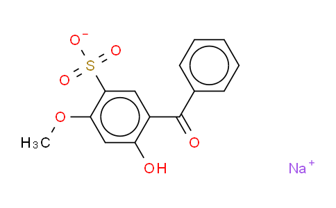 CAS No. 6628-37-1, 2-Hydroxy-4-methoxybenzophenone-5-sulfonic acid sodium salt