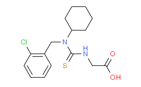 CAS No. 656816-05-6, 2-(3-(2-Chlorobenzyl)-3-cyclohexylthioureido)acetic acid