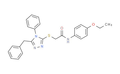 CAS No. 493032-76-1, 2-((5-Benzyl-4-phenyl-4H-1,2,4-triazol-3-yl)thio)-N-(4-ethoxyphenyl)acetamide
