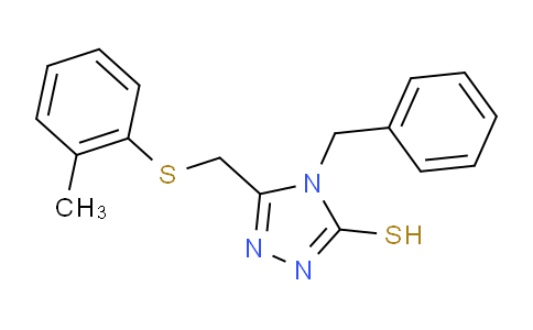 CAS No. 650593-67-2, 4-Benzyl-5-((o-tolylthio)methyl)-4H-1,2,4-triazole-3-thiol