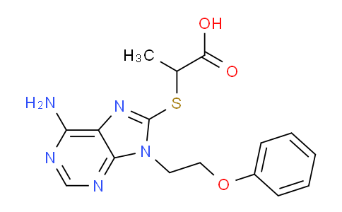 CAS No. 499114-53-3, 2-((6-Amino-9-(2-phenoxyethyl)-9H-purin-8-yl)thio)propanoic acid