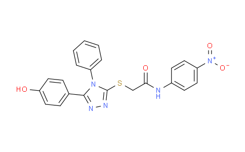 CAS No. 500118-42-3, 2-((5-(4-Hydroxyphenyl)-4-phenyl-4H-1,2,4-triazol-3-yl)thio)-N-(4-nitrophenyl)acetamide