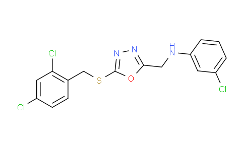 CAS No. 500119-38-0, 3-Chloro-N-((5-((2,4-dichlorobenzyl)thio)-1,3,4-oxadiazol-2-yl)methyl)aniline