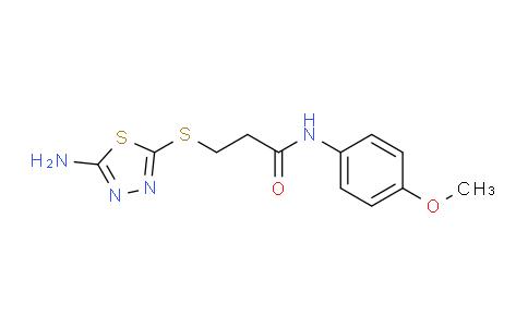 CAS No. 889947-81-3, 3-((5-Amino-1,3,4-thiadiazol-2-yl)thio)-N-(4-methoxyphenyl)propanamide