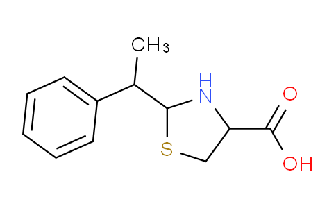 CAS No. 83690-82-8, 2-(1-Phenylethyl)thiazolidine-4-carboxylic acid