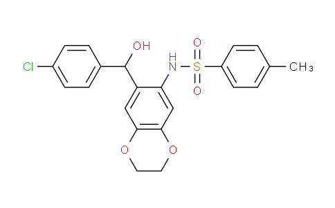 CAS No. 886493-40-9, N-(7-((4-Chlorophenyl)(hydroxy)methyl)-2,3-dihydrobenzo[b][1,4]dioxin-6-yl)-4-methylbenzenesulfonamide
