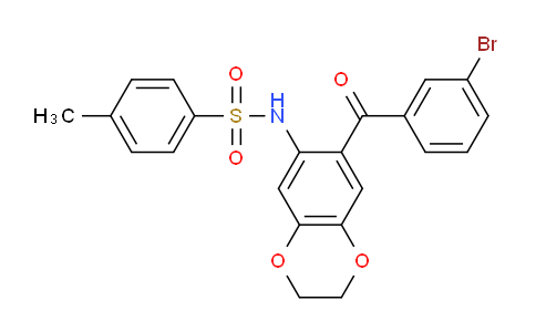 CAS No. 886493-71-6, N-(7-(3-Bromobenzoyl)-2,3-dihydrobenzo[b][1,4]dioxin-6-yl)-4-methylbenzenesulfonamide