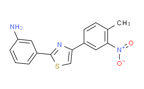 CAS No. 886496-02-2, 3-(4-(4-Methyl-3-nitrophenyl)thiazol-2-yl)aniline