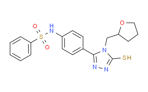 CAS No. 917747-38-7, N-(4-(5-Mercapto-4-((tetrahydrofuran-2-yl)methyl)-4H-1,2,4-triazol-3-yl)phenyl)benzenesulfonamide