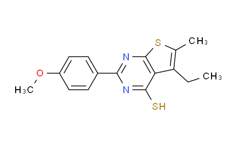 CAS No. 917747-92-3, 5-Ethyl-2-(4-methoxyphenyl)-6-methylthieno[2,3-d]pyrimidine-4-thiol