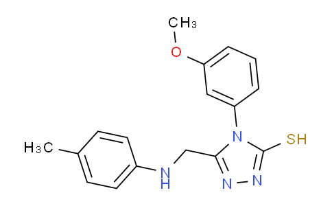CAS No. 917749-63-4, 4-(3-Methoxyphenyl)-5-((p-tolylamino)methyl)-4H-1,2,4-triazole-3-thiol