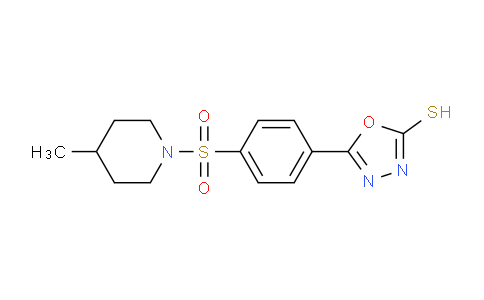 CAS No. 917750-26-6, 5-(4-((4-Methylpiperidin-1-yl)sulfonyl)phenyl)-1,3,4-oxadiazole-2-thiol