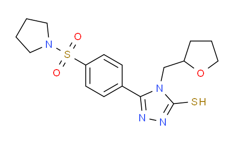 CAS No. 917750-27-7, 5-(4-(Pyrrolidin-1-ylsulfonyl)phenyl)-4-((tetrahydrofuran-2-yl)methyl)-4H-1,2,4-triazole-3-thiol