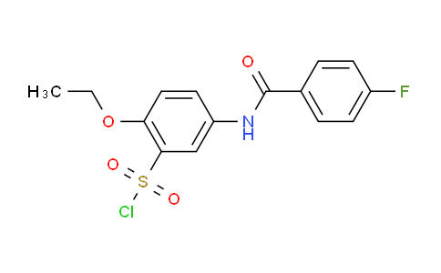 CAS No. 680618-06-8, 2-Ethoxy-5-(4-fluorobenzamido)benzene-1-sulfonyl chloride