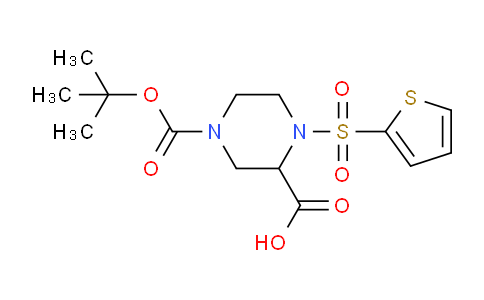 CAS No. 745801-01-8, 4-(tert-Butoxycarbonyl)-1-(thiophen-2-ylsulfonyl)piperazine-2-carboxylic acid