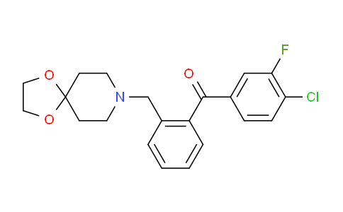 CAS No. 898756-19-9, (2-(1,4-Dioxa-8-azaspiro[4.5]decan-8-ylmethyl)phenyl)(4-chloro-3-fluorophenyl)methanone