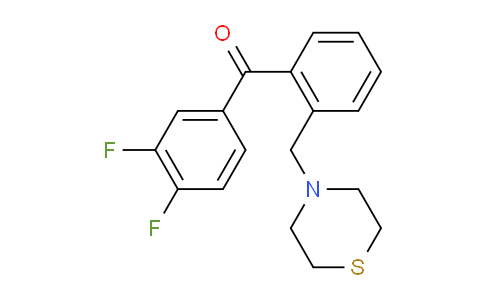 CAS No. 898782-44-0, 3,4-Difluoro-2'-thiomorpholinomethyl benzophenone