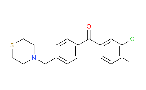 CAS No. 898782-87-1, 3-Chloro-4-fluoro-4'-thiomorpholinomethyl benzophenone