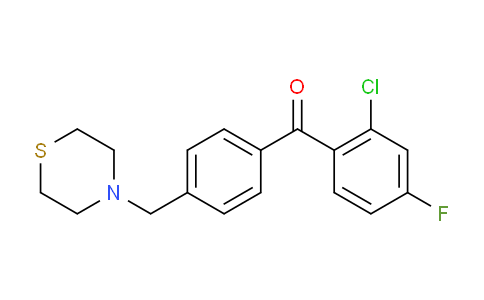 CAS No. 898783-04-5, 2-Chloro-4-fluoro-4'-thiomorpholinomethyl benzophenone
