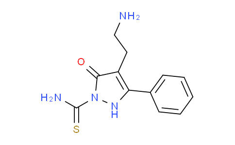 CAS No. 881041-07-2, 4-(2-Aminoethyl)-5-oxo-3-phenyl-2,5-dihydro-1H-pyrazole-1-carbothioamide