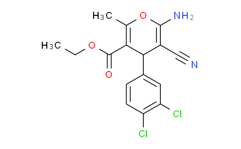 CAS No. 89809-79-0, Ethyl 6-amino-5-cyano-4-(3,4-dichlorophenyl)-2-methyl-4H-pyran-3-carboxylate