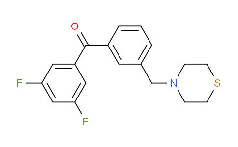 CAS No. 898787-99-0, 3,5-Difluoro-3'-thiomorpholinomethyl benzophenone