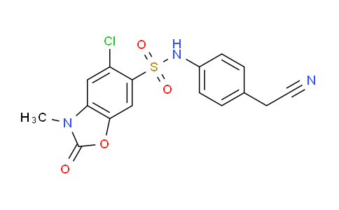 CAS No. 898917-23-2, 5-Chloro-N-(4-(cyanomethyl)phenyl)-3-methyl-2-oxo-2,3-dihydrobenzo[d]oxazole-6-sulfonamide