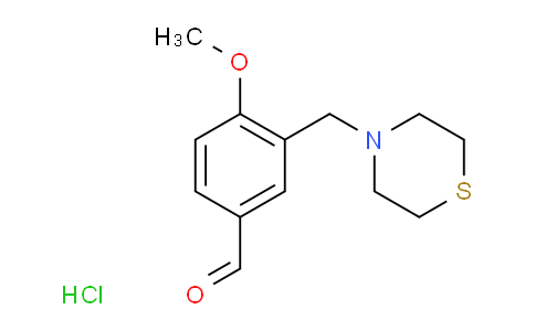 CAS No. 811842-63-4, 4-Methoxy-3-(thiomorpholinomethyl)benzaldehyde hydrochloride