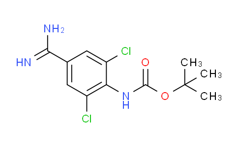 CAS No. 885270-19-9, tert-Butyl (4-carbamimidoyl-2,6-dichlorophenyl)carbamate
