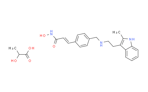 CAS No. 960055-56-5, (E)-N-Hydroxy-3-(4-(((2-(2-methyl-1H-indol-3-yl)ethyl)amino)methyl)phenyl)acrylamide 2-hydroxypropanoate