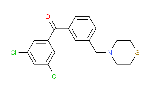 CAS No. 898787-90-1, 3,5-Dichloro-3'-thiomorpholinomethyl benzophenone