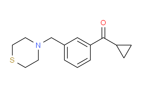 CAS No. 898788-05-1, Cyclopropyl 3-(thiomorpholinomethyl)phenyl ketone