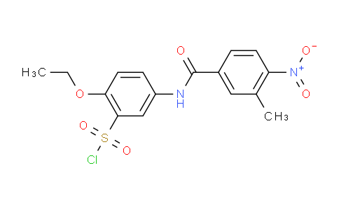 CAS No. 680618-07-9, 2-Ethoxy-5-(3-methyl-4-nitrobenzamido)benzene-1-sulfonyl chloride