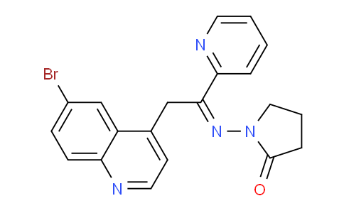 CAS No. 476473-40-2, 1-((2-(6-Bromoquinolin-4-yl)-1-(pyridin-2-yl)ethylidene)amino)pyrrolidin-2-one