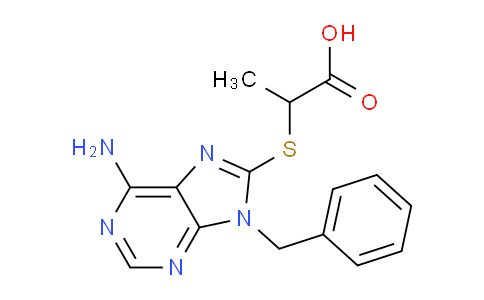 CAS No. 632300-63-1, 2-((6-Amino-9-benzyl-9H-purin-8-yl)thio)propanoic acid