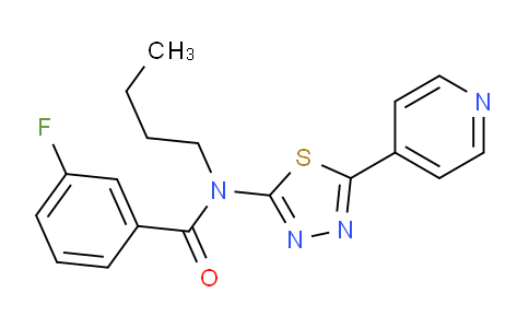 CAS No. 834892-59-0, N-Butyl-3-fluoro-N-(5-(pyridin-4-yl)-1,3,4-thiadiazol-2-yl)benzamide