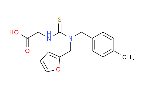 CAS No. 656815-43-9, 2-(3-(Furan-2-ylmethyl)-3-(4-methylbenzyl)thioureido)acetic acid