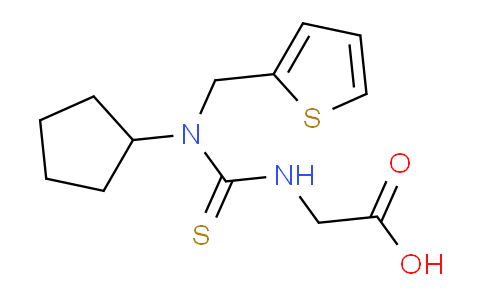 CAS No. 656815-48-4, 2-(3-Cyclopentyl-3-(thiophen-2-ylmethyl)thioureido)acetic acid