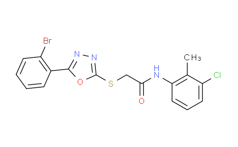 493003-17-1 | 2-((5-(2-Bromophenyl)-1,3,4-oxadiazol-2-yl)thio)-N-(3-chloro-2-methylphenyl)acetamide