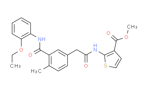 CAS No. 505095-37-4, Methyl 2-(2-(3-((2-ethoxyphenyl)carbamoyl)-4-methylphenyl)acetamido)thiophene-3-carboxylate