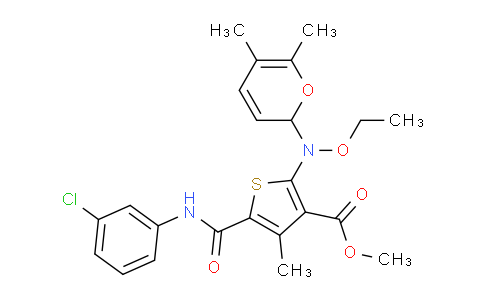 CAS No. 505096-40-2, Methyl 5-((3-chlorophenyl)carbamoyl)-2-((5,6-dimethyl-2H-pyran-2-yl)(ethoxy)amino)-4-methylthiophene-3-carboxylate