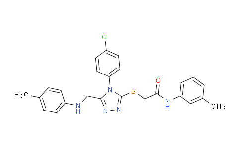 CAS No. 335217-95-3, 2-((4-(4-Chlorophenyl)-5-((p-tolylamino)methyl)-4H-1,2,4-triazol-3-yl)thio)-N-(m-tolyl)acetamide