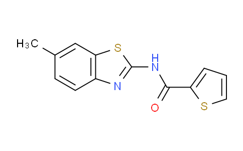 CAS No. 301236-19-1, N-(6-Methylbenzo[d]thiazol-2-yl)thiophene-2-carboxamide