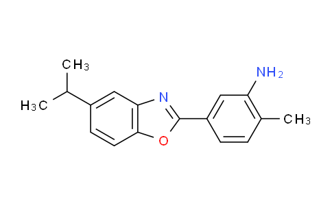 CAS No. 429653-20-3, 5-(5-Isopropylbenzo[d]oxazol-2-yl)-2-methylaniline
