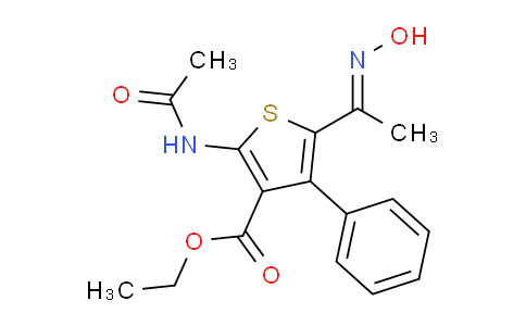 CAS No. 331760-56-6, Ethyl 2-acetamido-5-(1-(hydroxyimino)ethyl)-4-phenylthiophene-3-carboxylate