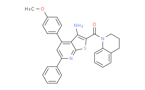 CAS No. 332101-74-3, (3-Amino-4-(4-methoxyphenyl)-6-phenylthieno[2,3-b]pyridin-2-yl)(3,4-dihydroquinolin-1(2H)-yl)methanone